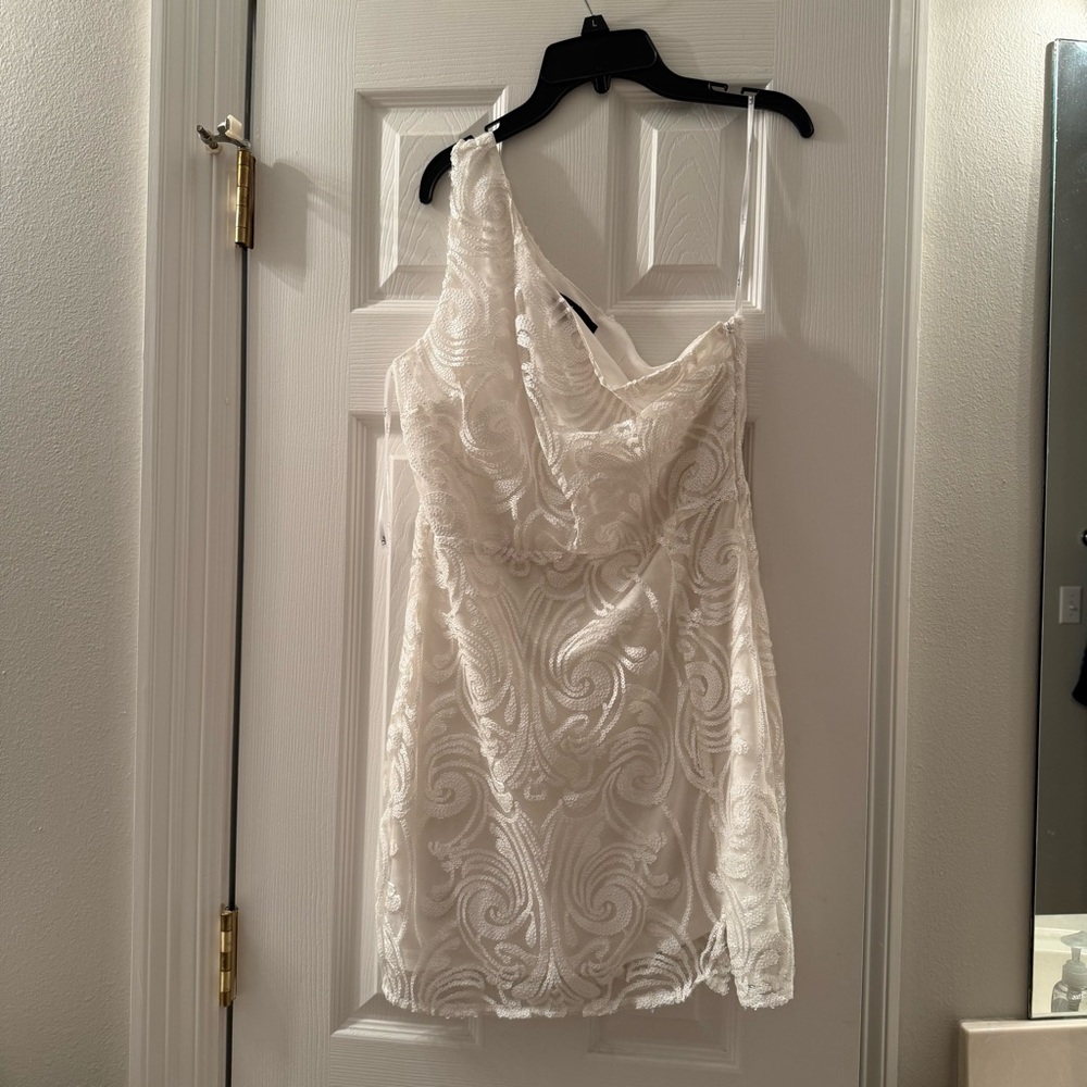 Lulus one shoulder sequin mini dress